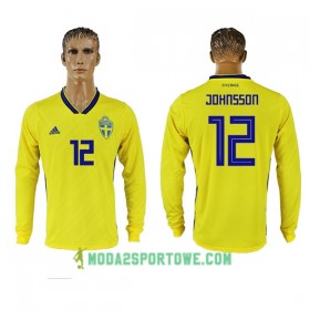 Koszulka Szwecja Johnsson 12 Mistrzostwa Świata 2018 Domowe Stroje Piłkarskie Długi Rękaw